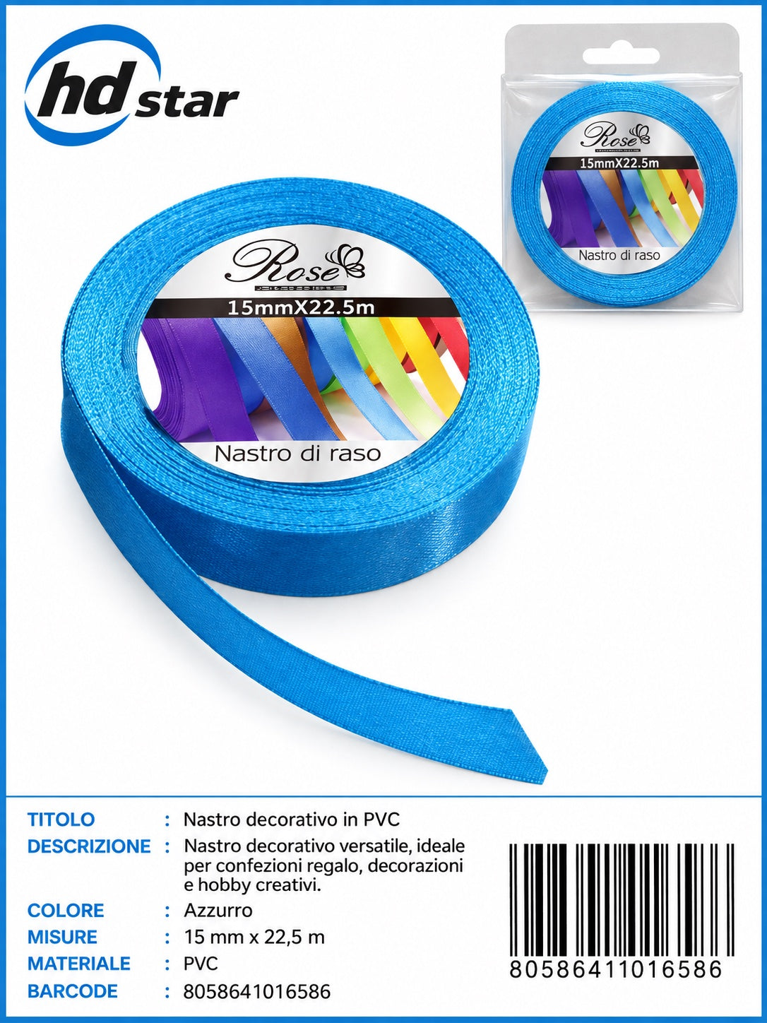 01658 Nastro Di Raso 15Mm*22.5M 15Mm*22.5M 20#