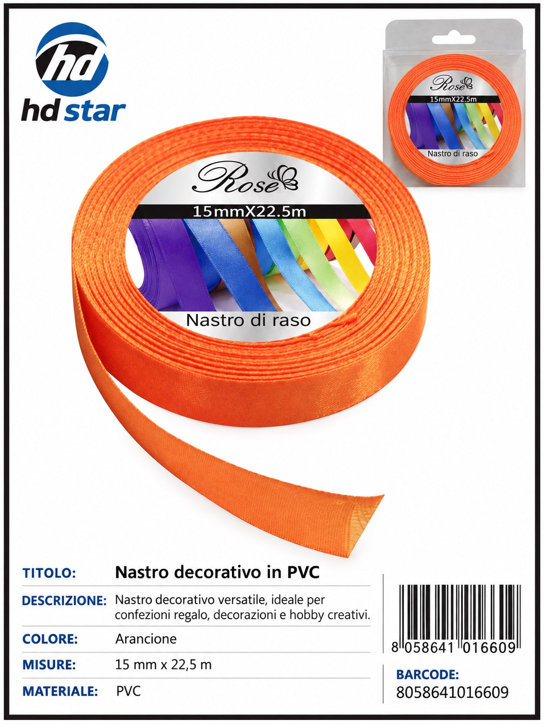 01660 Nastro Di Raso 15Mm*22.5M 15Mm*22.5M 25#