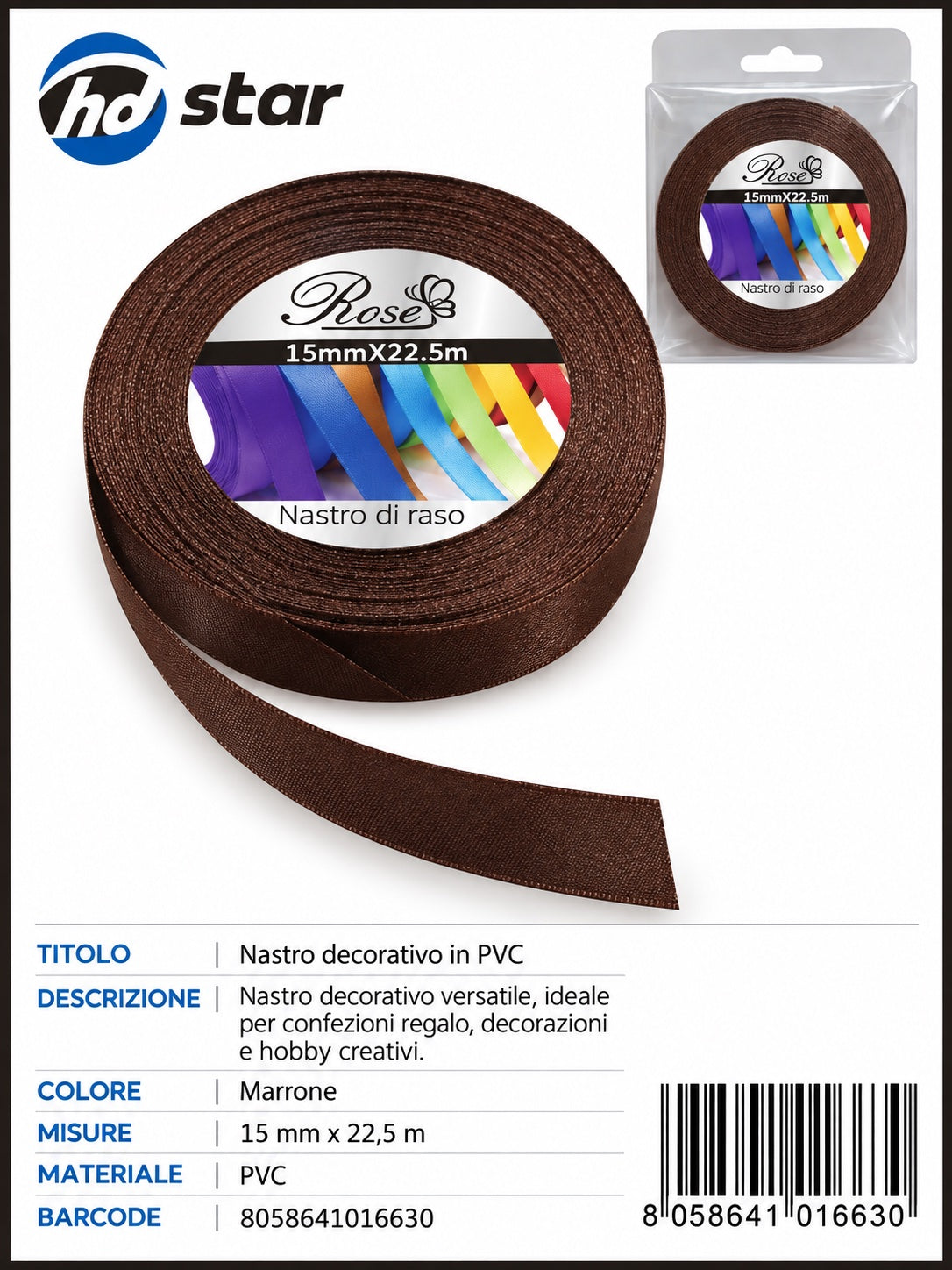 01663 Nastro Di Raso 15Mm*22.5M 15Mm*22.5M 32#