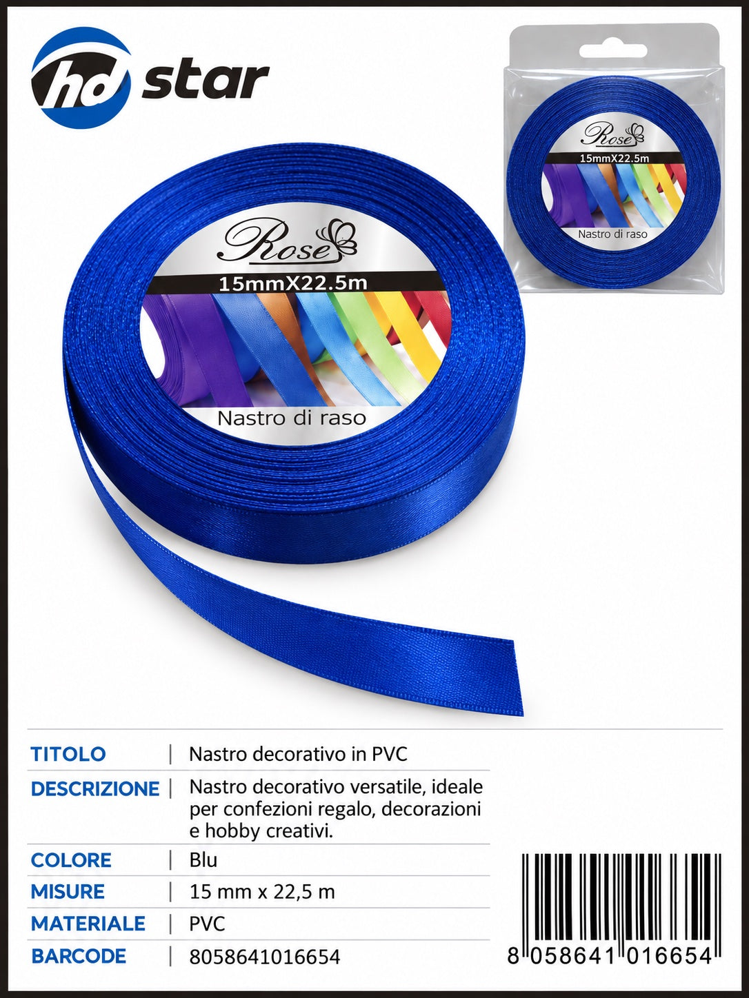 01665 Nastro Di Raso 15Mm*22.5M 15Mm*22.5M 40#