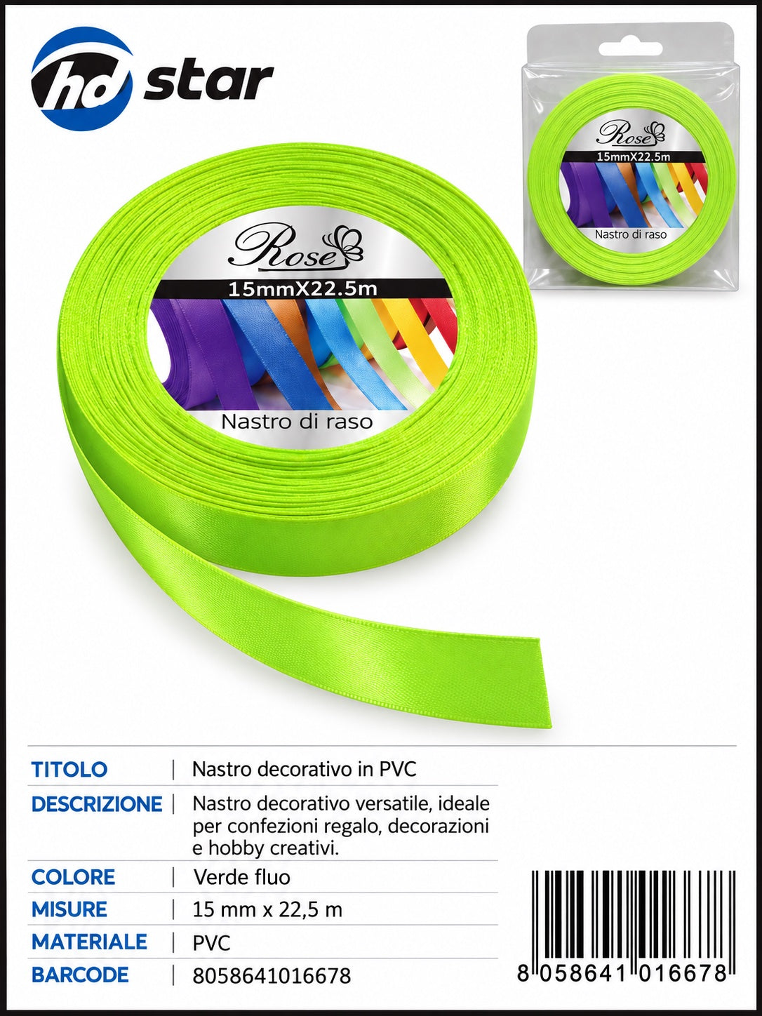 01667 Nastro Di Raso 15Mm*22.5M 15Mm*22.5M 57#
