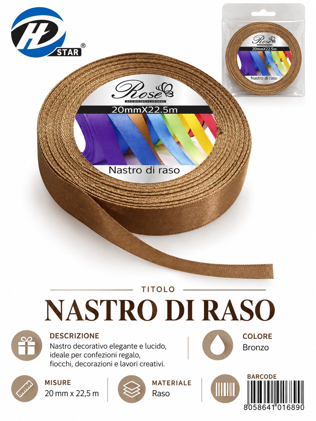 01689 Nastro Di Raso 20Mm*22.5M 20Mm*22.5M 105#