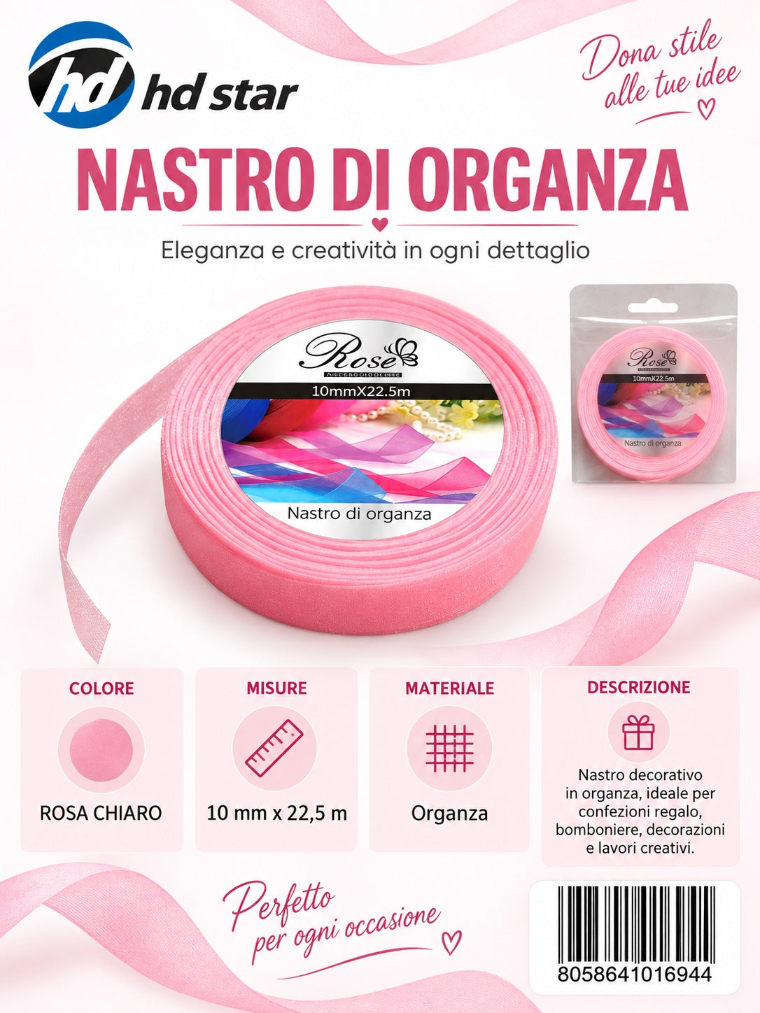 01694 Nastro Di Organza 10Mm*22.5M 10Mm*22.5M 04#