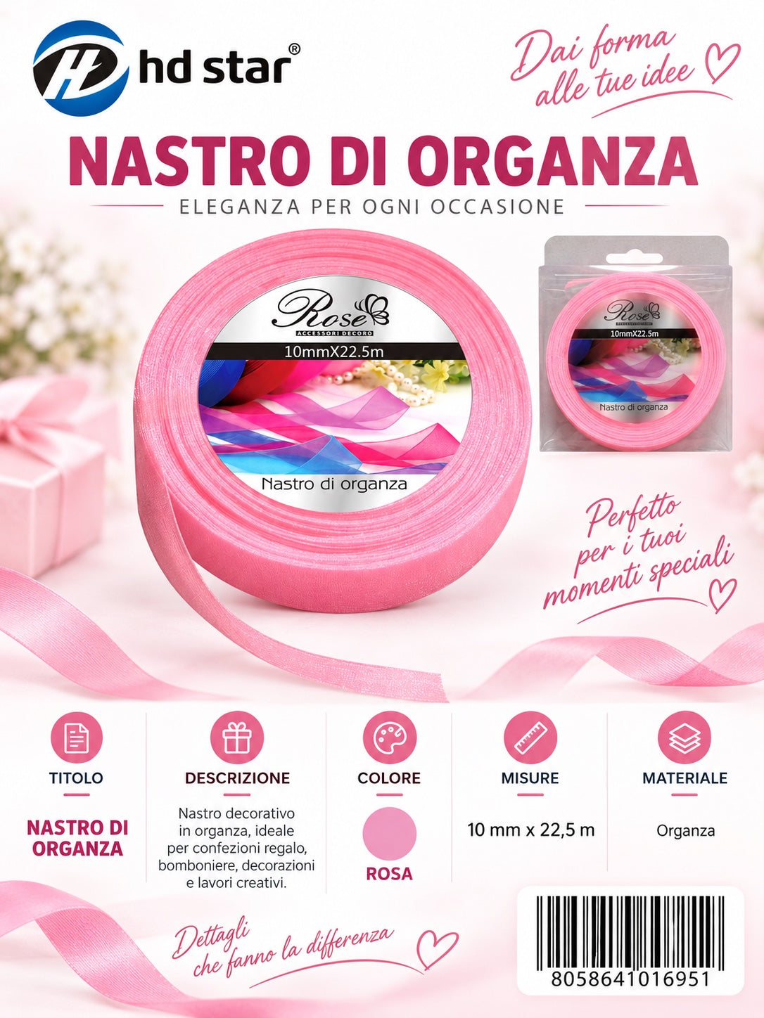 01695 Nastro Di Organza 10Mm*22.5M 10Mm*22.5M 05#