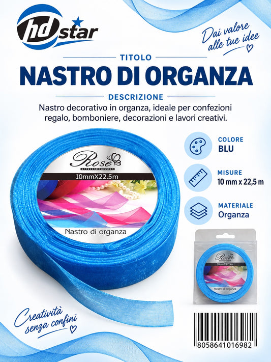 01698 Nastro Di Organza 10Mm*22.5M 10Mm*22.5M 20#