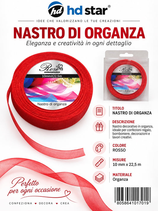 01701 Nastro Di Organza 10Mm*22.5M 10Mm*22.5M 26#