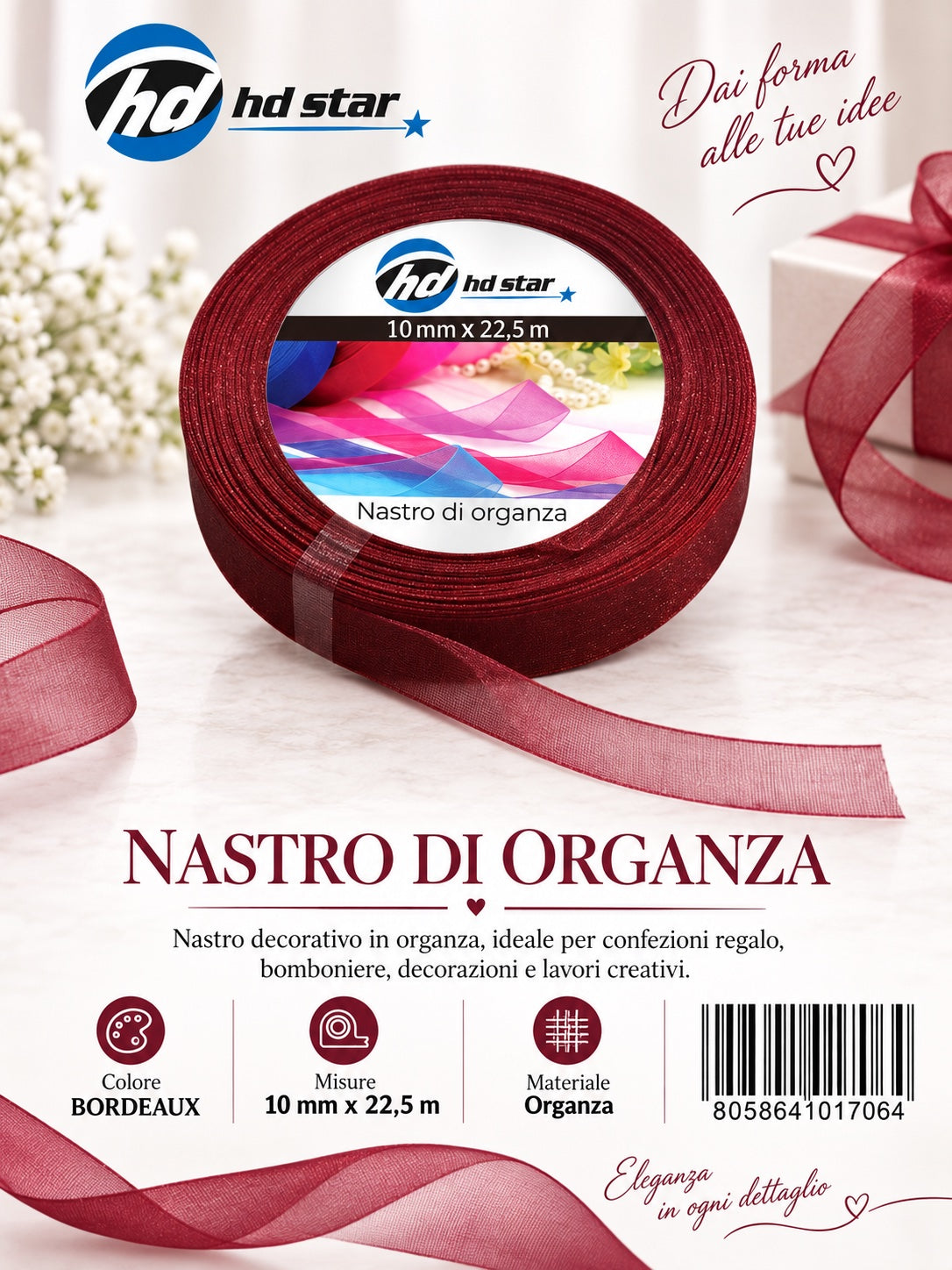 01706 Nastro Di Organza 10Mm*22.5M 10Mm*22.5M 48#