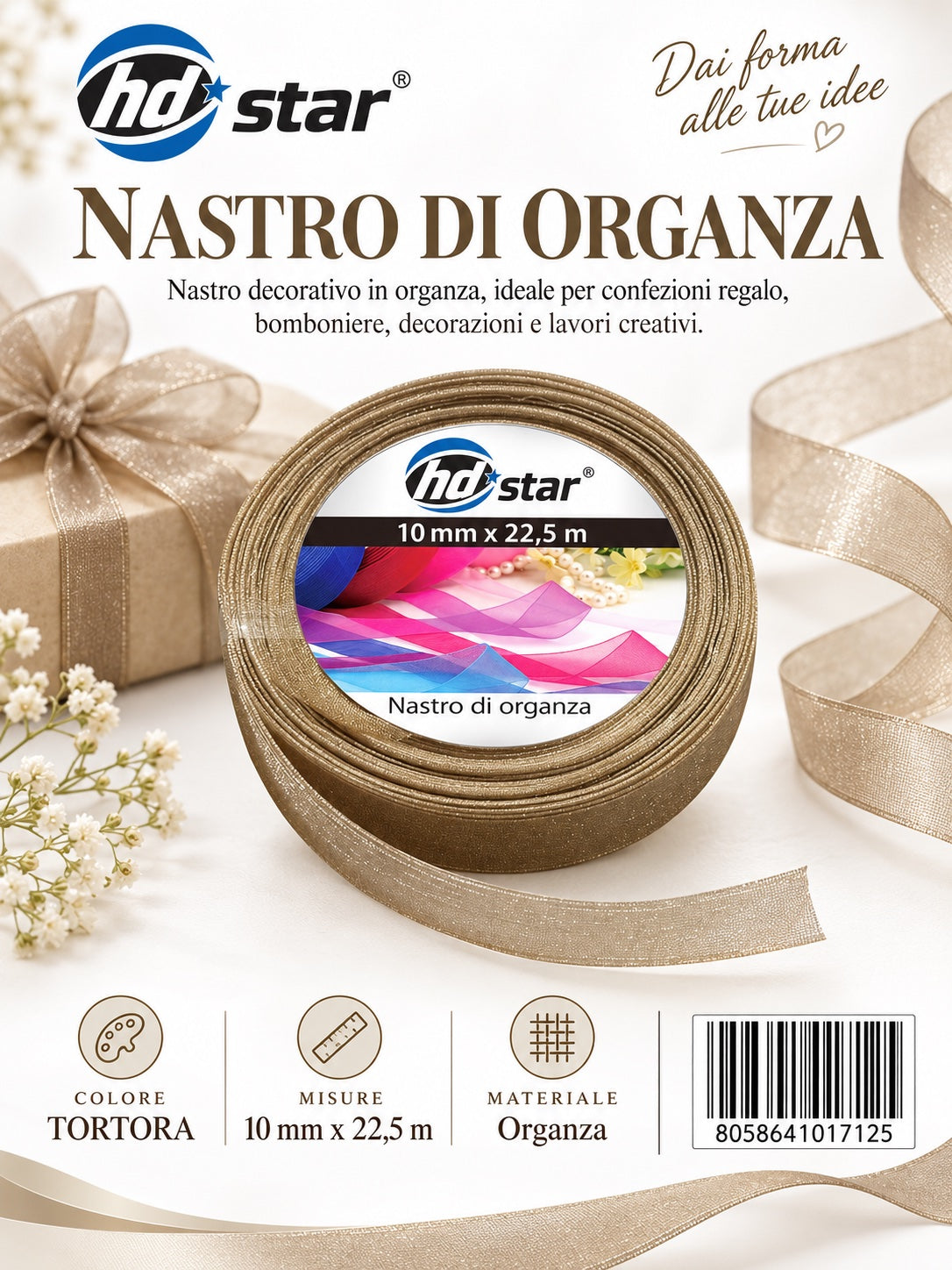 01712 Nastro Di Organza 10Mm*22.5M 10Mm*22.5M 186#