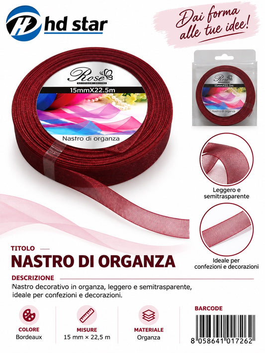 01726 Nastro Di Organza 15Mm*22.5M 15Mm*22.5M 48#