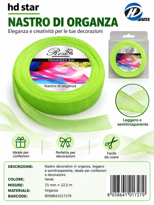 01727 Nastro Di Organza 15Mm*22.5M 15Mm*22.5M 57#
