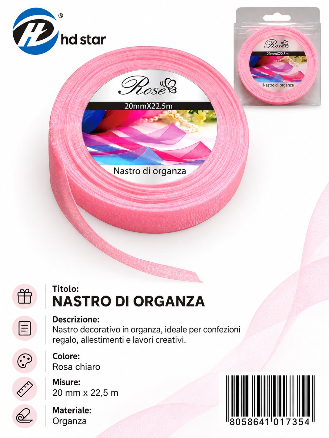 01735 Nastro Di Organza 20Mm*22.5M 20Mm*22.5M 05#