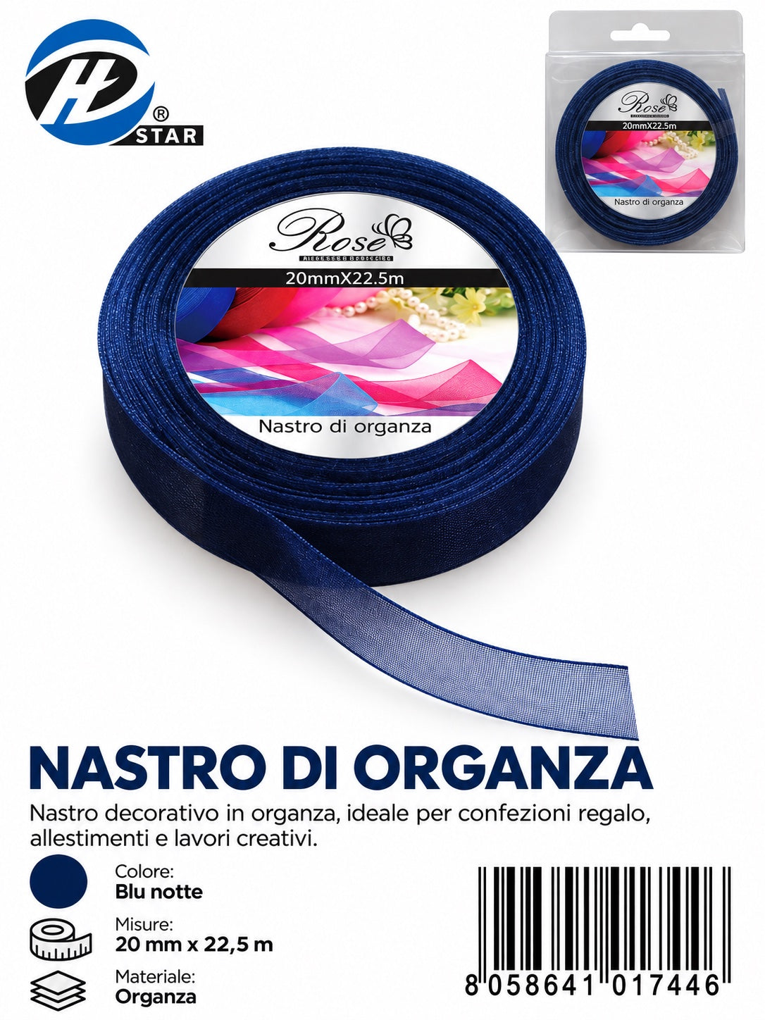 01744 Nastro Di Organza 20Mm*22.5M 20Mm*22.5M 38#