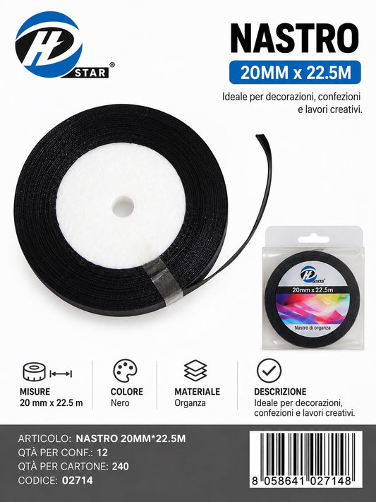 02714 Nastro Di Organza 20Mm*22.5M Ct 240