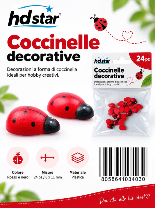 03403 Coccinelle Decorative 24Pz 8*11Mm Ct 480