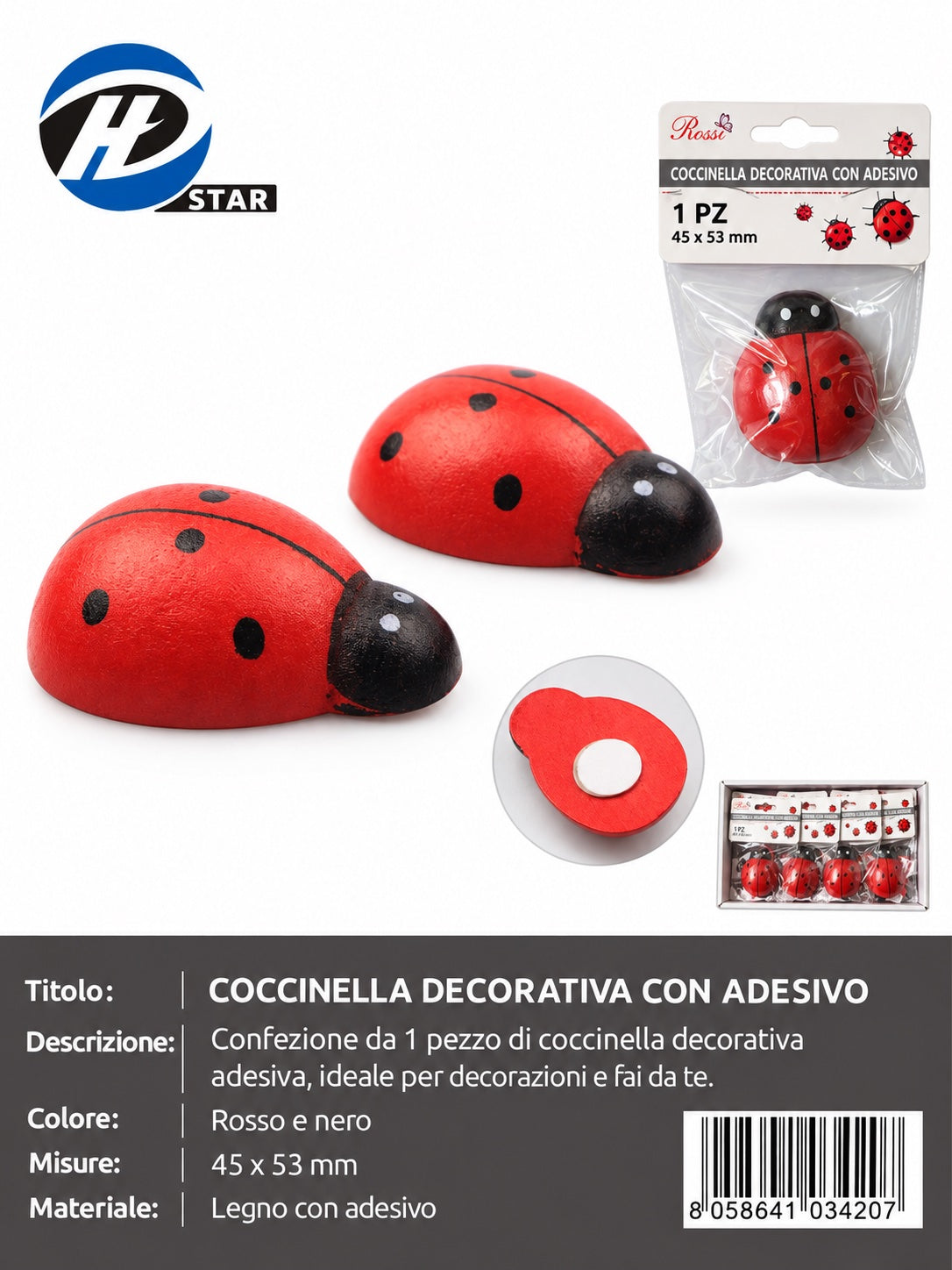03405 Coccinelle Decorative 16Pz 12*14Mm Ct 480