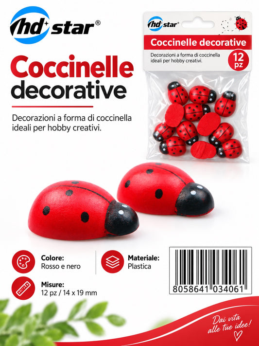 03406 Coccinelle Decorative 12Pz 14*19Mm Ct 480