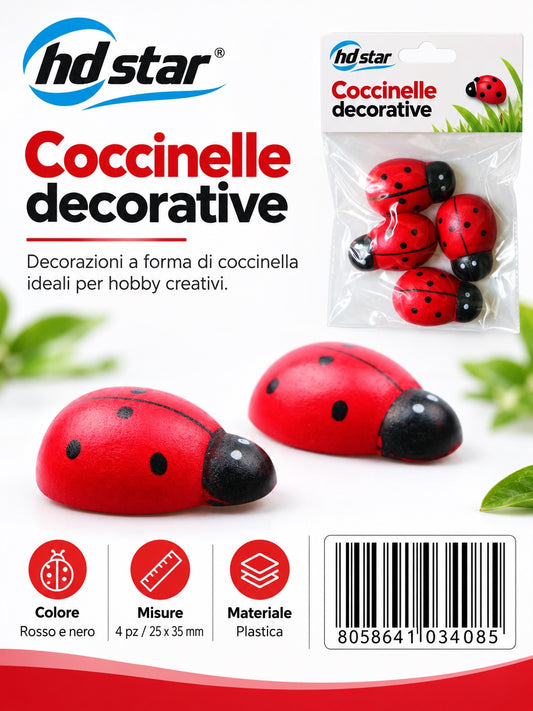 03408 Coccinelle Decorative 4Pz 25*35Mm Ct 480