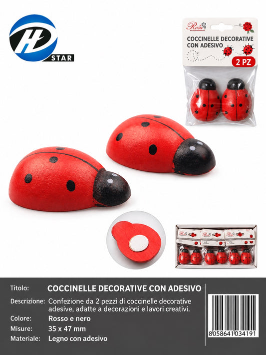 03419 Coccinelle Decorative Con Adesivo 2Pz 35*47Mm Ct 480