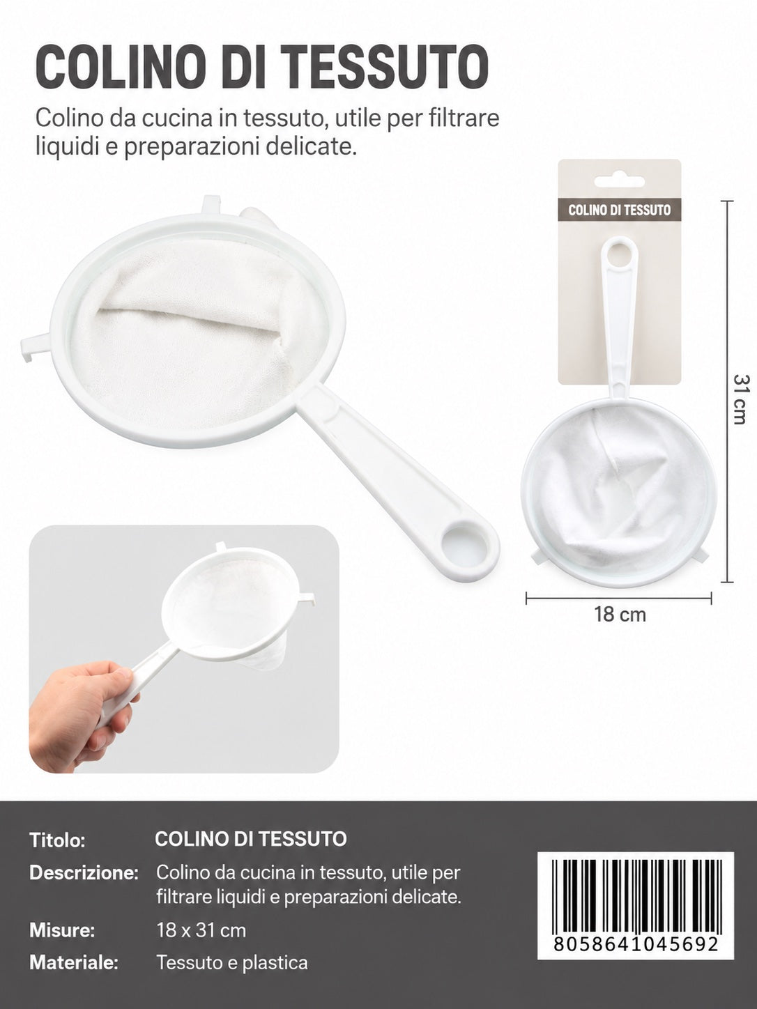 04569 Colino Di Tessuto 18Cm