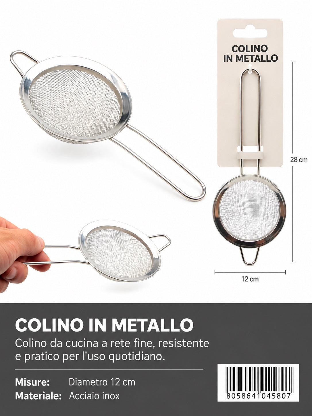 04580 Colino In Metallo 12Cm