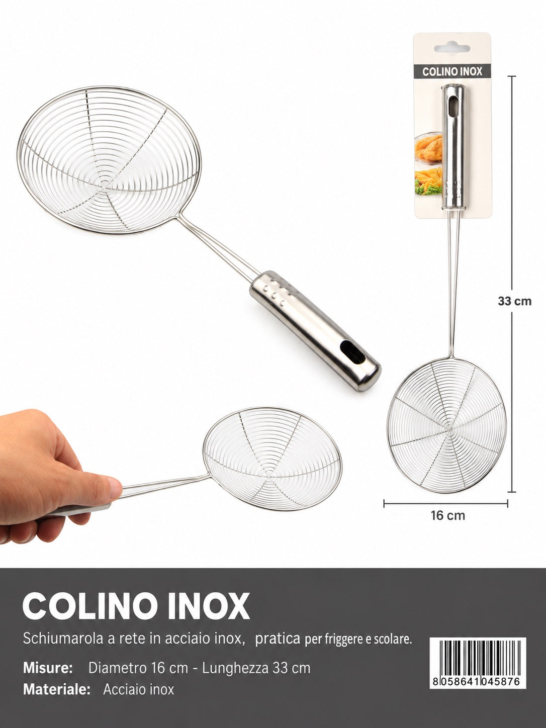 04587 Colino Inox 16Cm