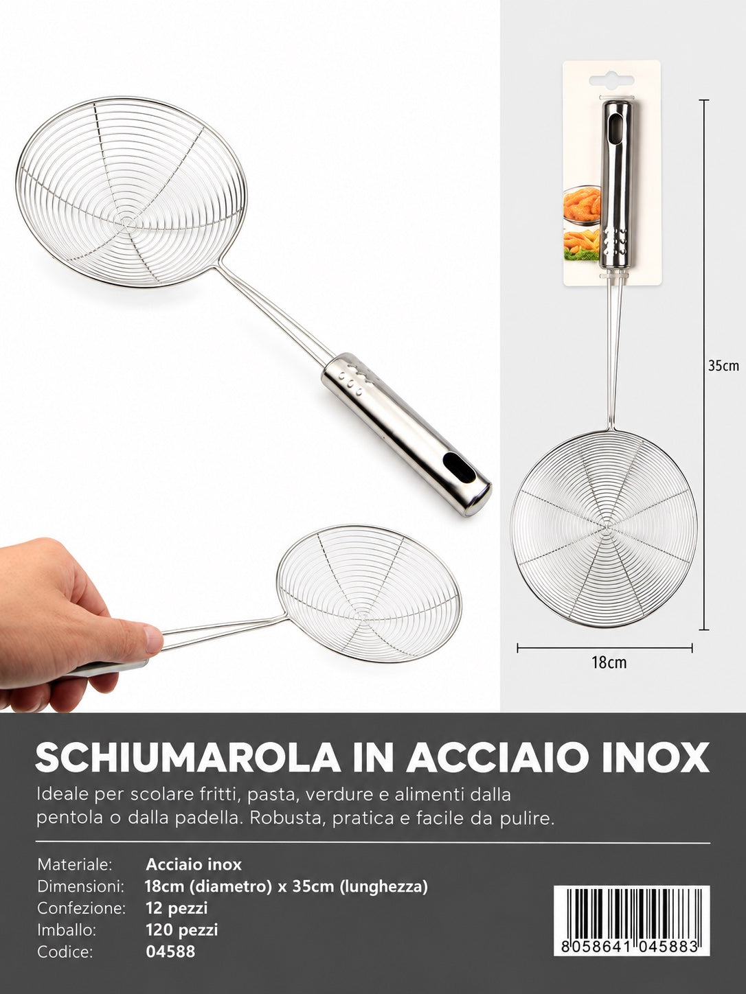 04588 Colino Inox 18Cm
