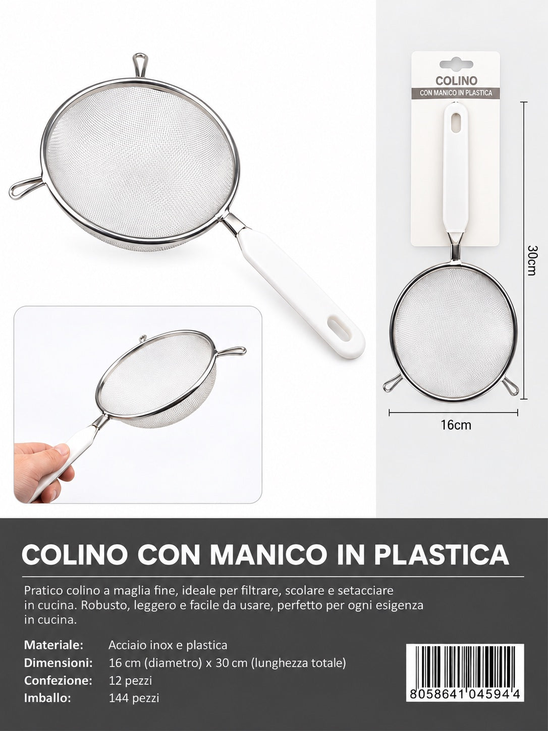 04594 Colino Con Manico In Plastica 16Cm