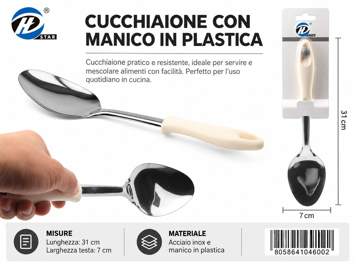 04600 Cucchiaione Con Manico In Plastica