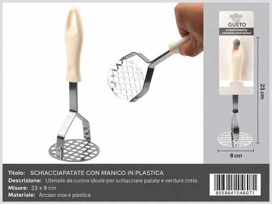 04607 Schiacciapatate Con Manico In Plastica