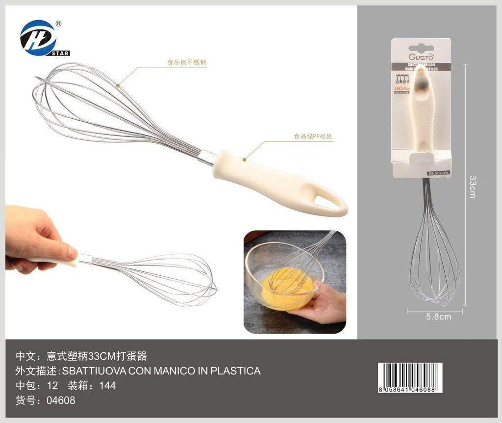 04608 Sbattiuova Con Manico In Plastica