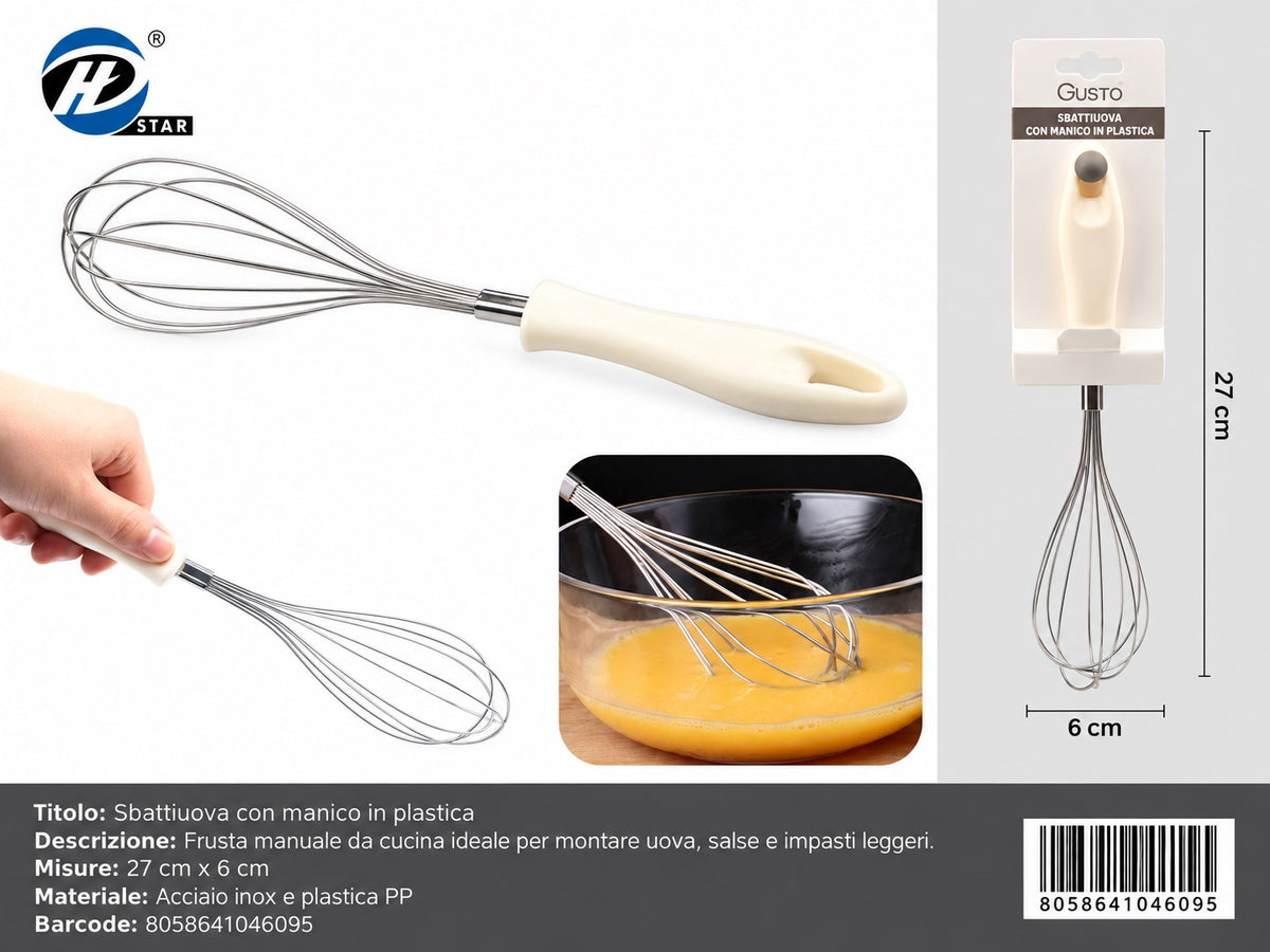 04609 Sbattiuova Con Manico In Plastica
