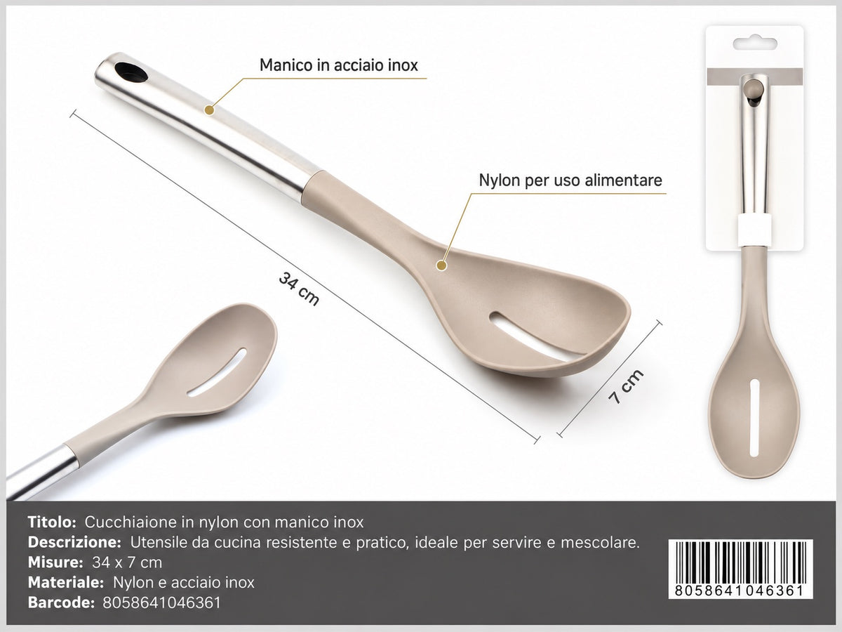 04636 Cucchiaione In Nylon Con Manico Inox