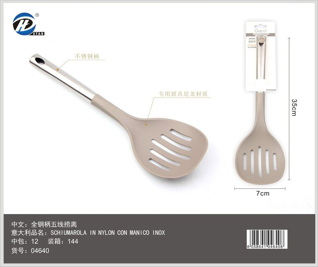 04640 Schiumarola In Nylon Con Manico Inox