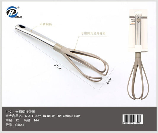 04641 Sbattiuova In Nylon Con Manico Inox