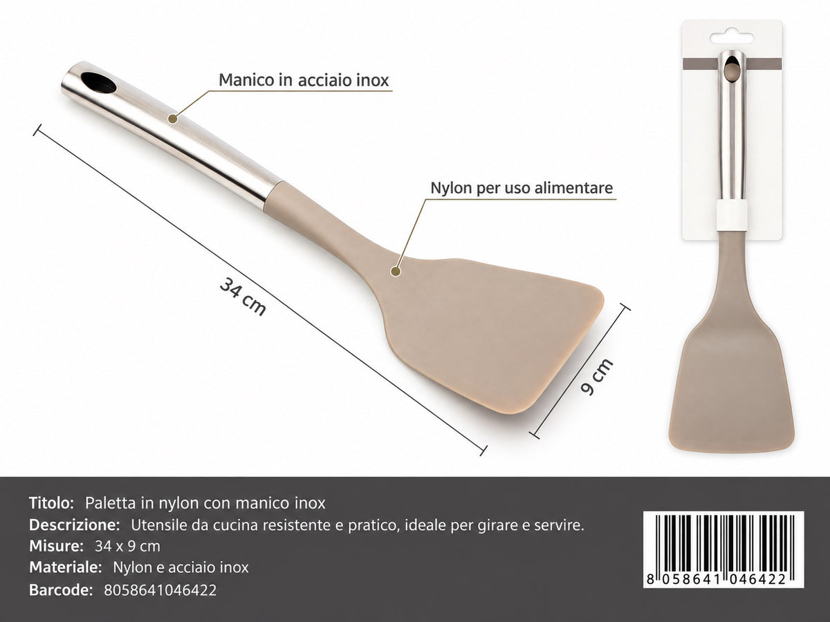 04642 Paletta In Nylon Con Manico Inox