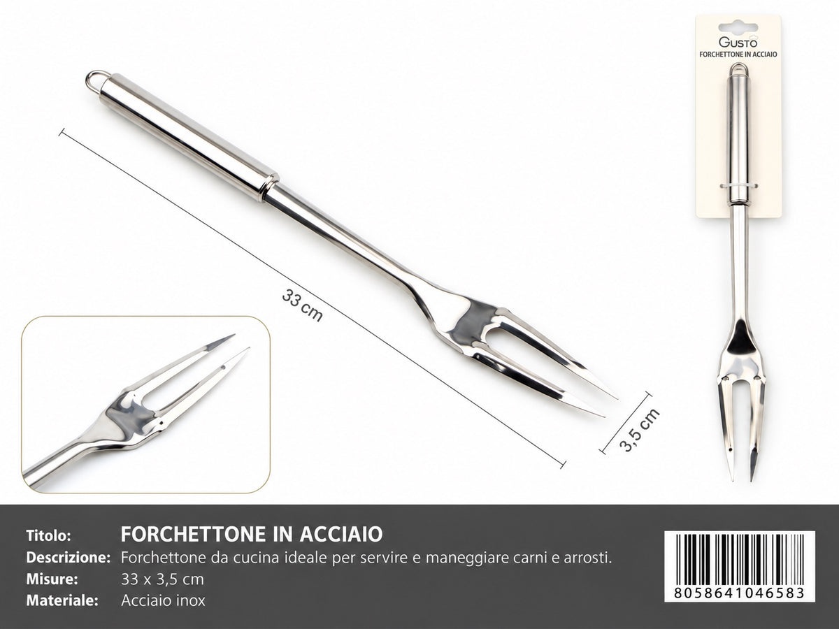 04658 Forchettone In Acciaio