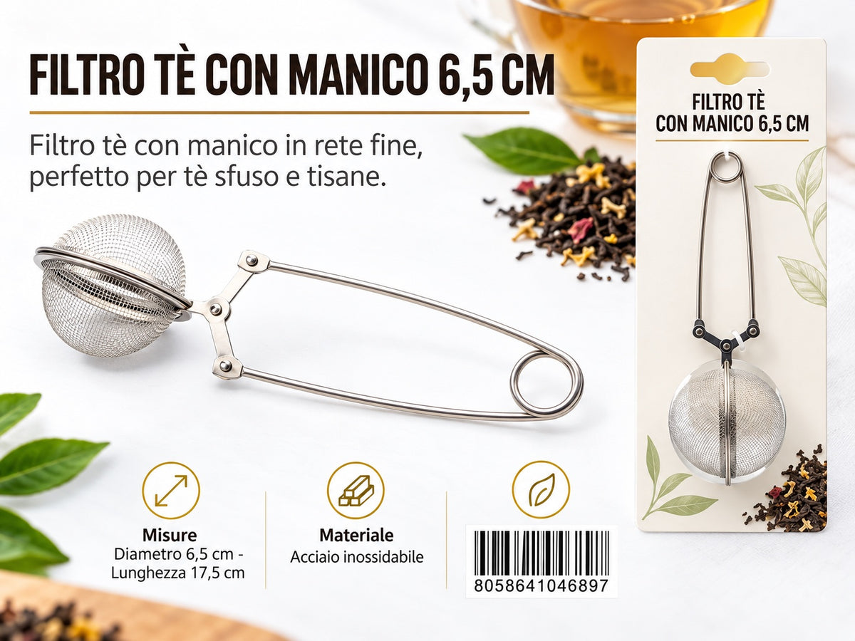 04689 Filtro Tè con Manico 6.5cm