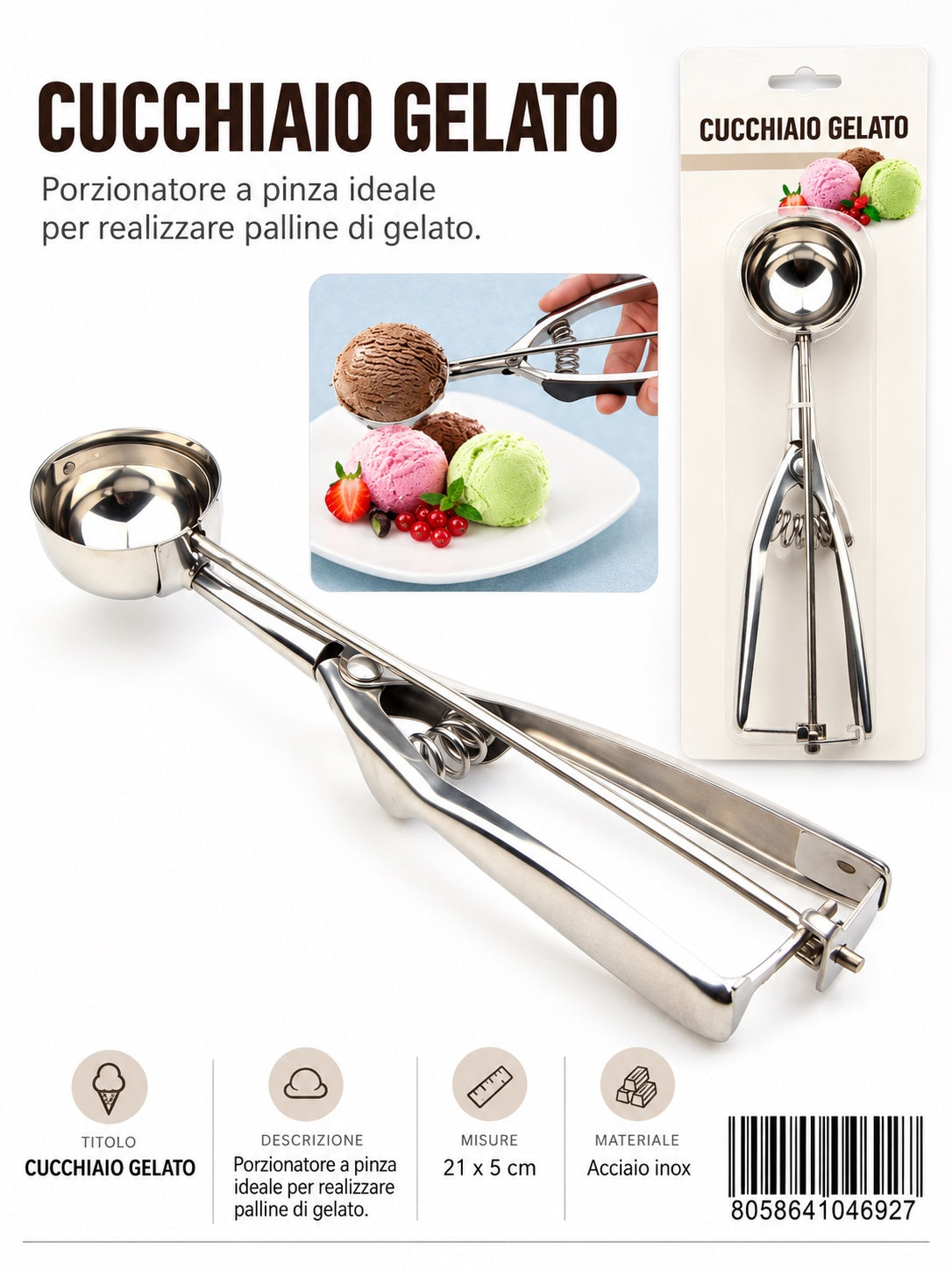 04692 Cucchiaio Gelato 5Cm