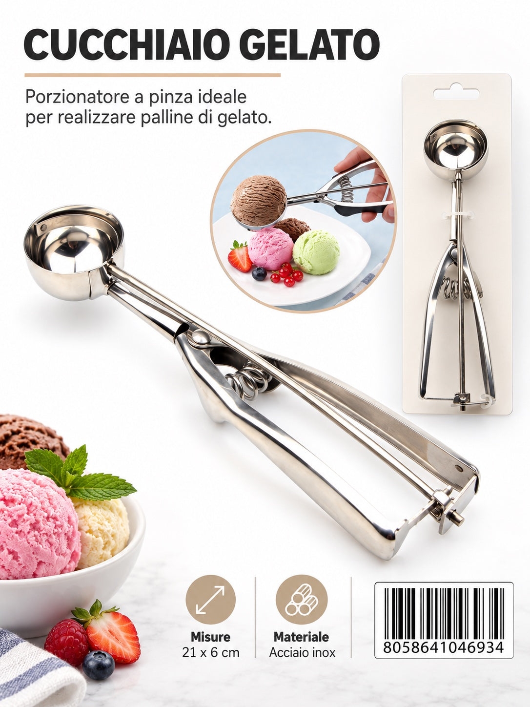 04693 Cucchiaio Gelato 6Cm