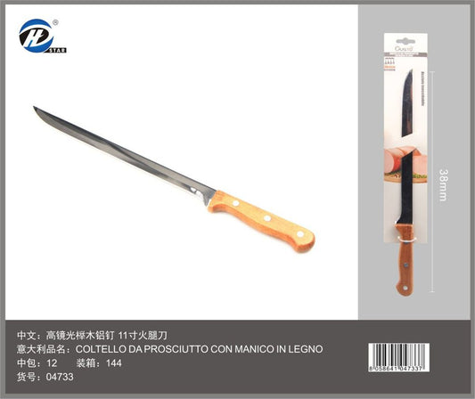04733 Coltello Da Prosciutto Con Manico In Legno 38*2Cm
