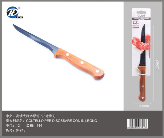 04743 Coltello Per Disossare Con In Legno 26.5*1.5Cm