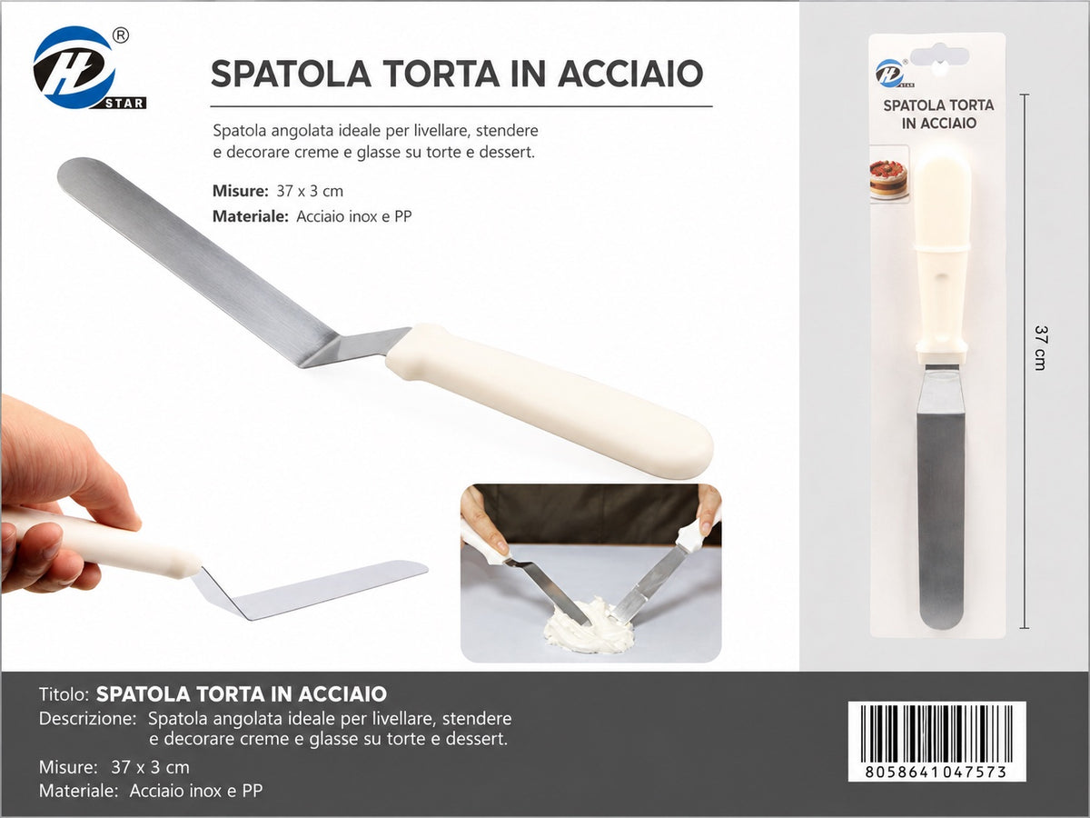 04757 Spatola Torta In Acciaio 25Cm