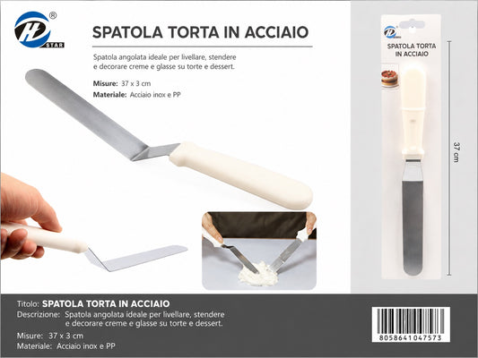 04757 Spatola Torta In Acciaio 25Cm