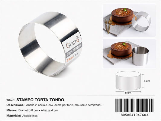 04760 Stampo Torta Tondo 8*4