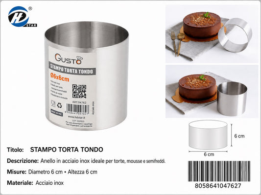 04762 Stampo Torta Tondo 6*6