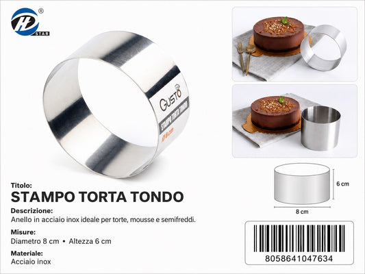 04763 Stampo Torta Tondo 8*6
