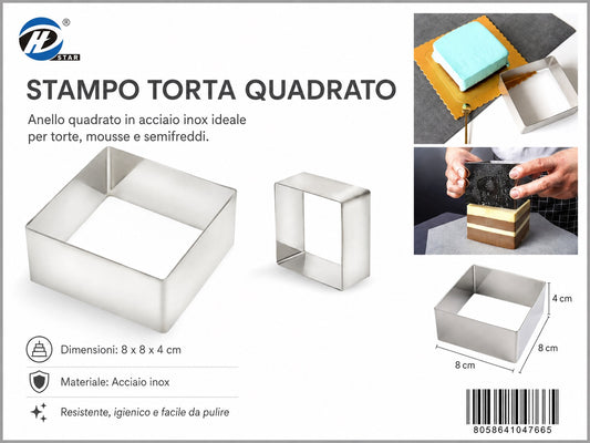 04766 Stampo Torta Quadrato 8*4