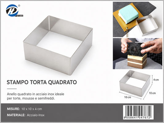 04767 Stampo Torta Quadrato 10*4