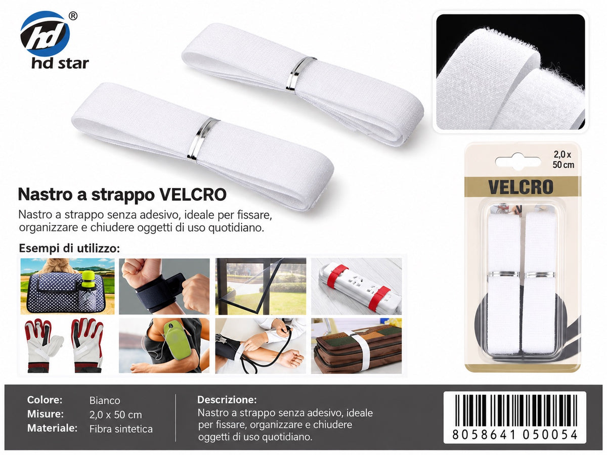 05005 Velcro 2.0*50Cm Bianco 1/12 Ct 240