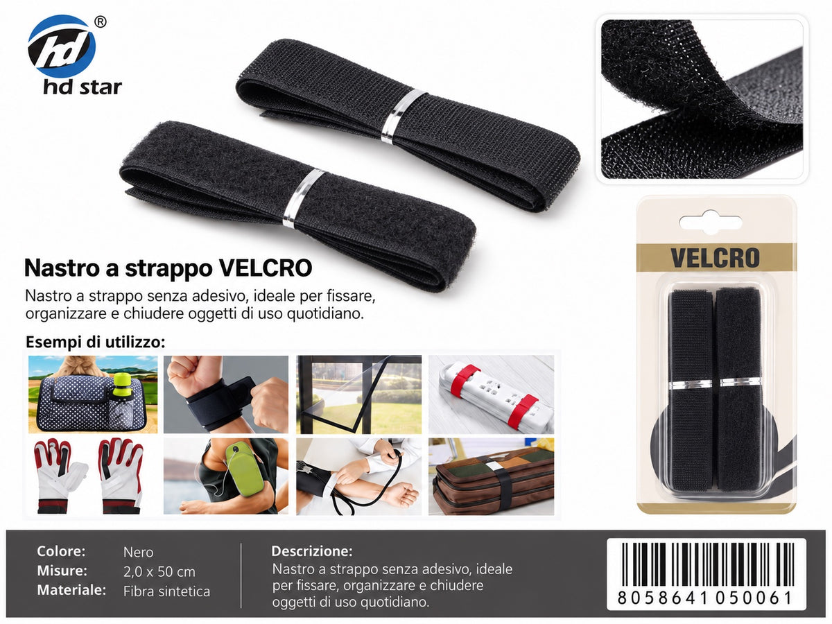 05006 Velcro 2.0*50Cm Nero 1/12 Ct 240